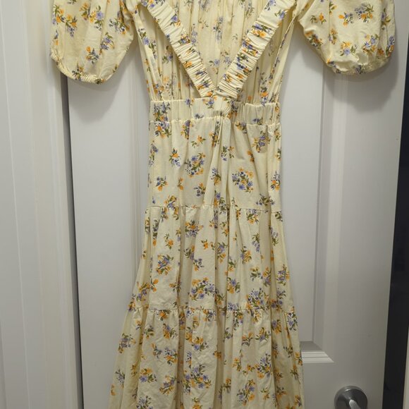 ASOS design floral maxi skater dress with crossback - Picture 3 of 6